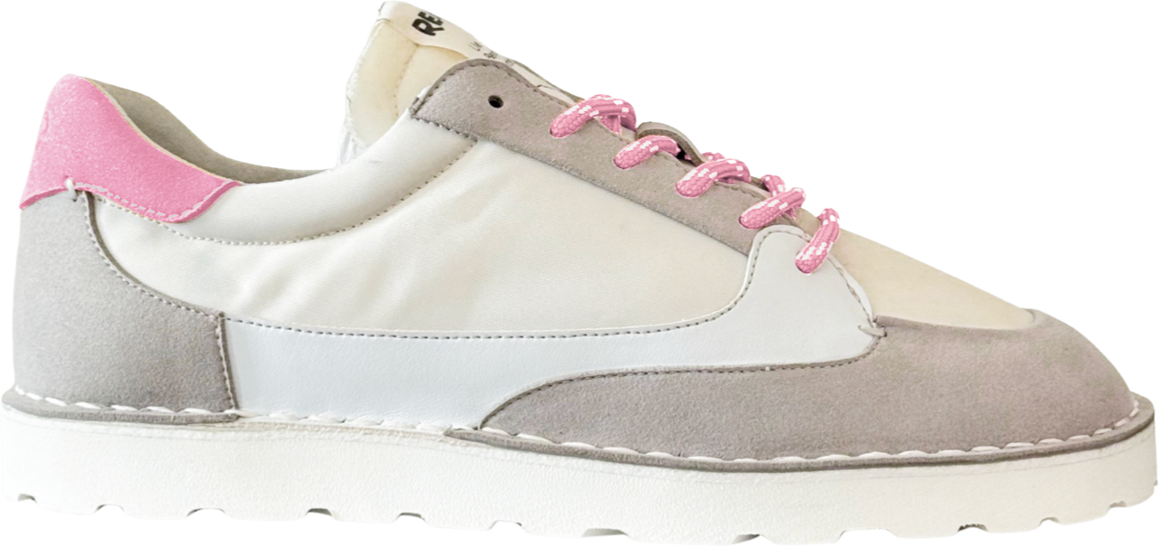 Wave PINK in Light Grey Suede